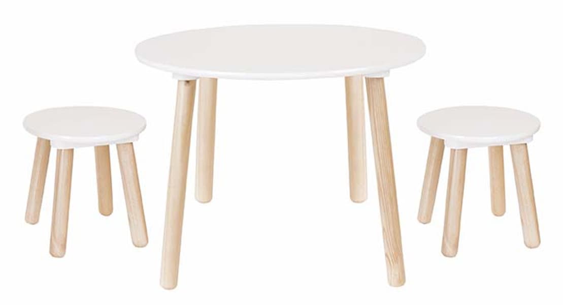 Bord & två pallar - Vit-image