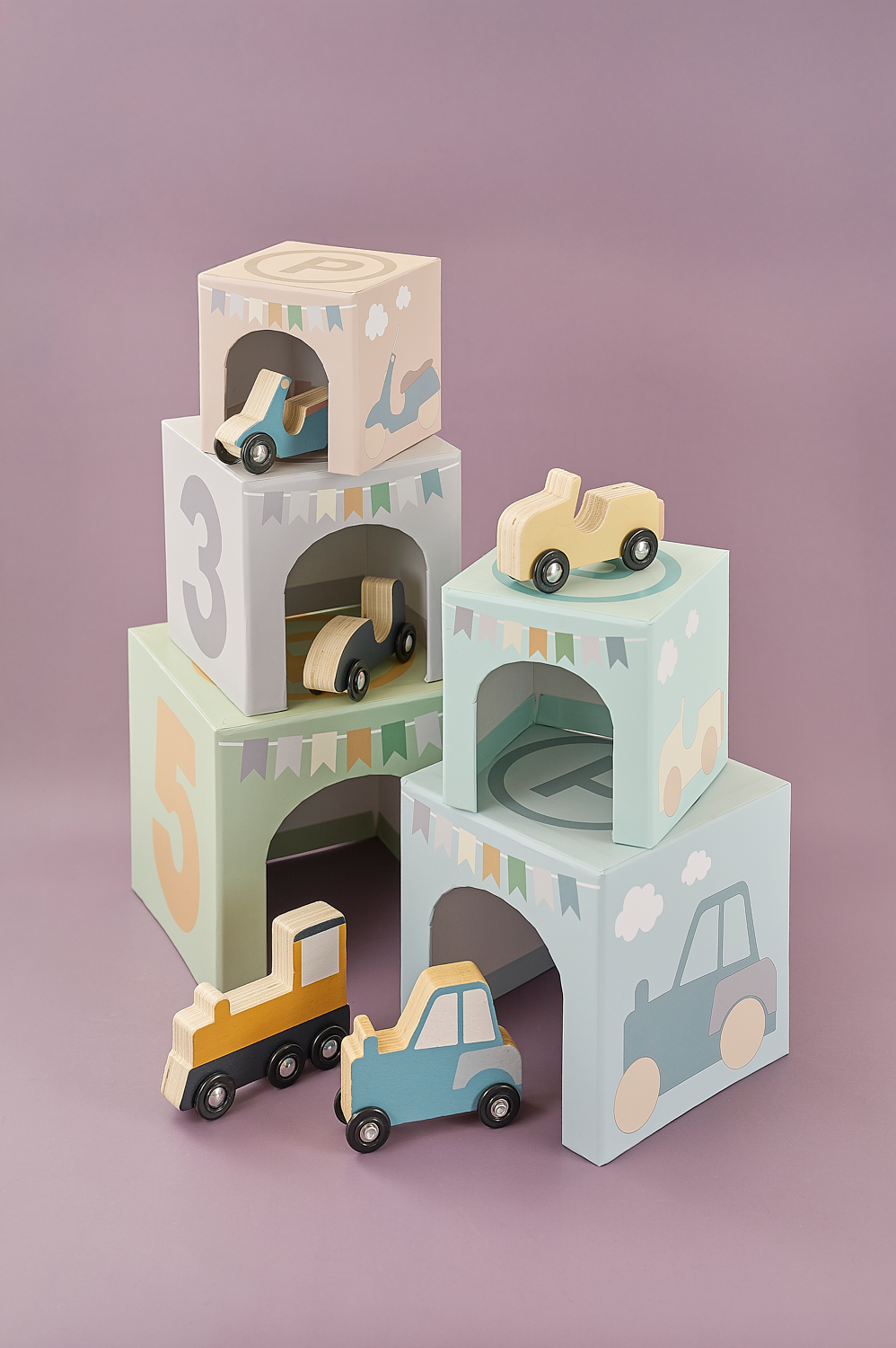 Stacking cubes vehicles 1-5