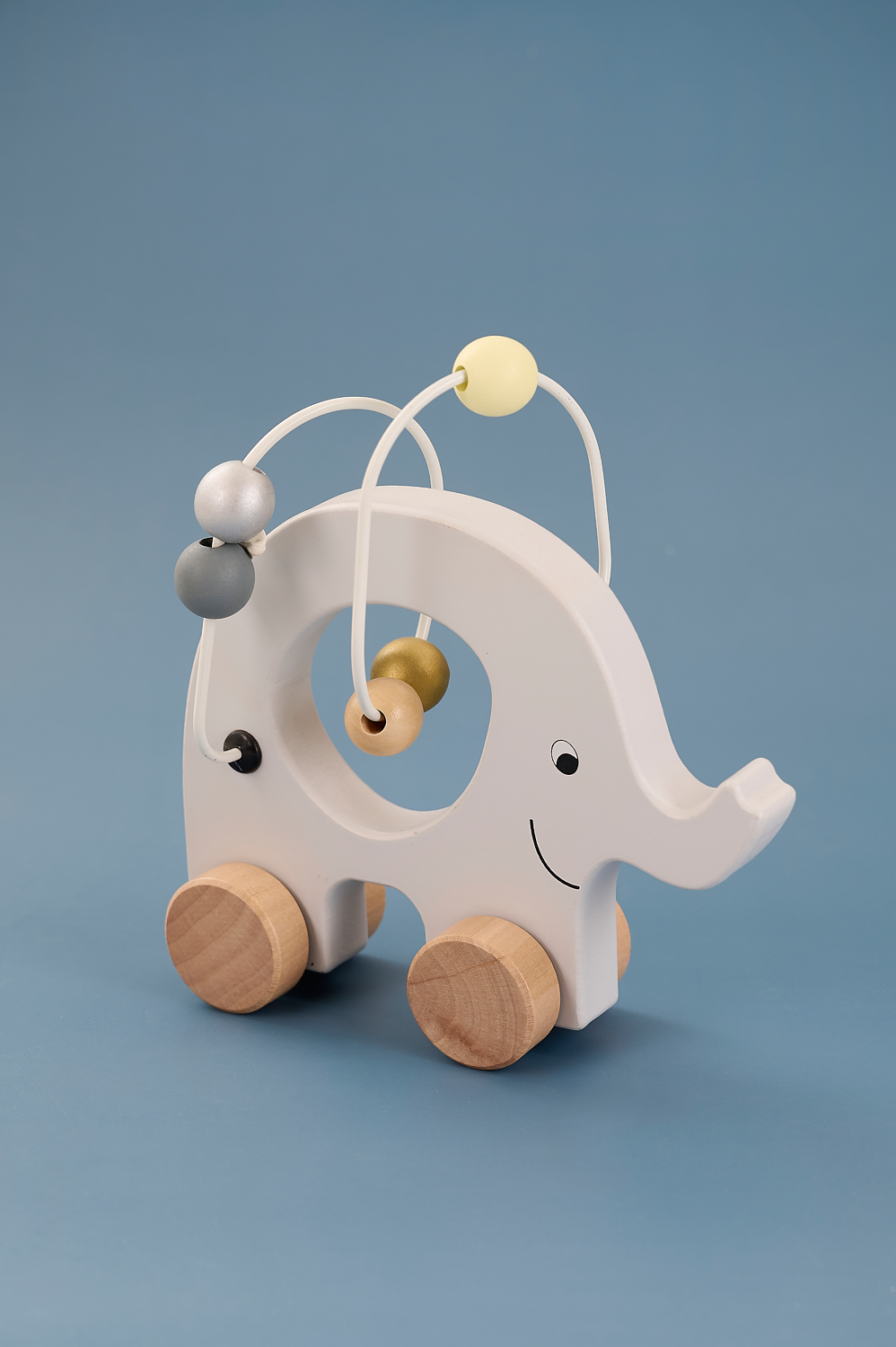 Pull elephant with abacus silver