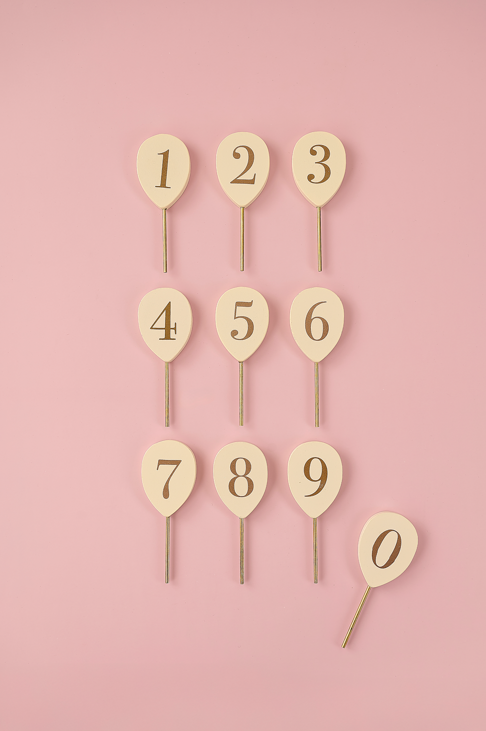 Number balloons 0-9 for candlestick