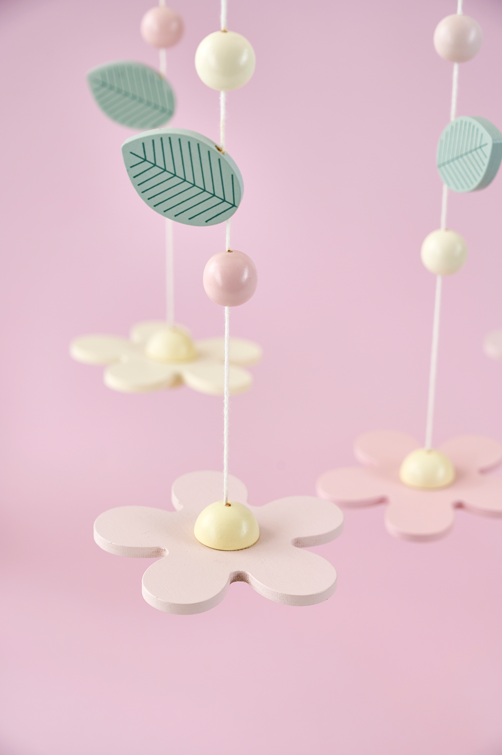 Wooden mobile flower