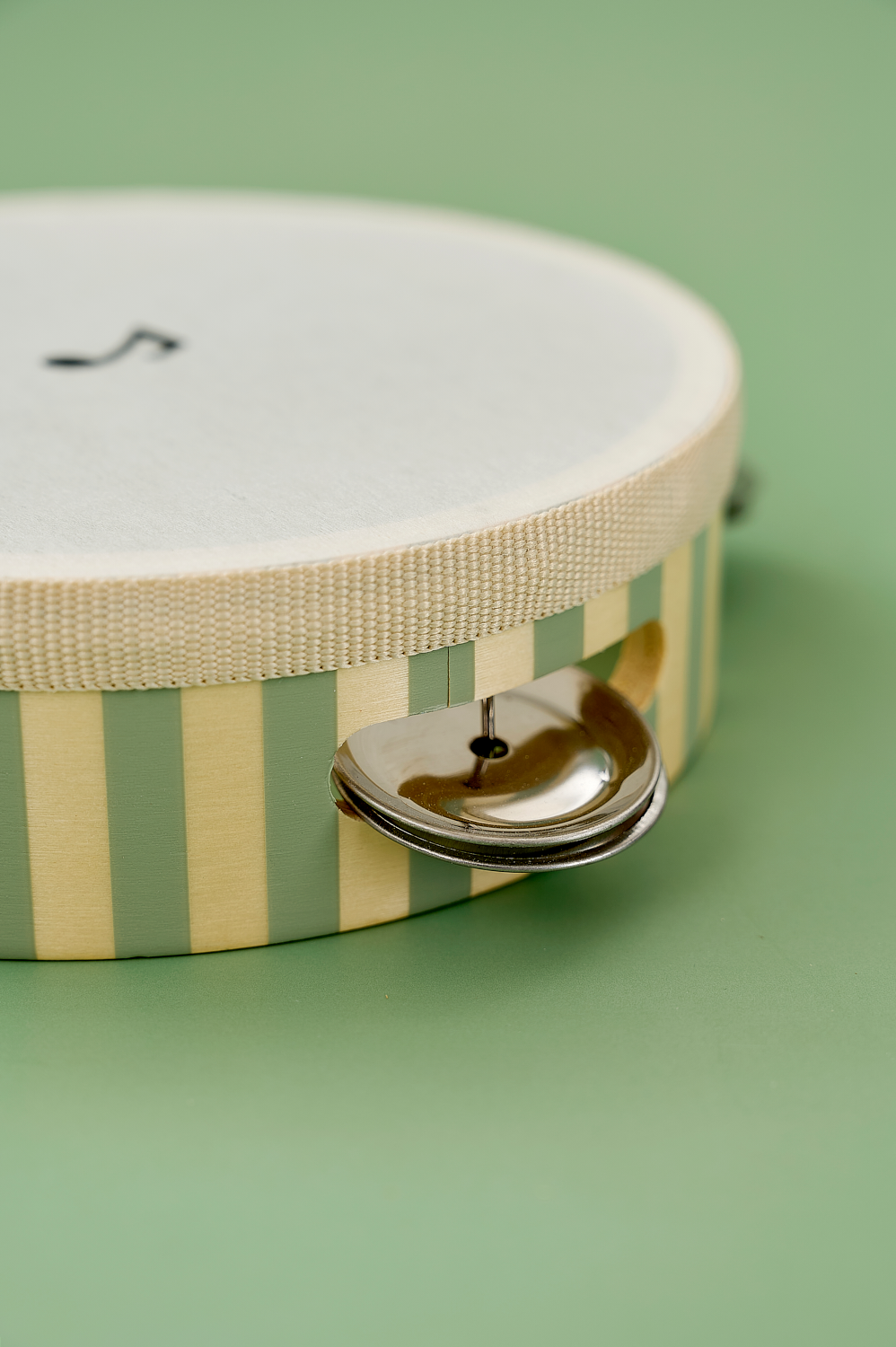 Tambourine drum green stripes