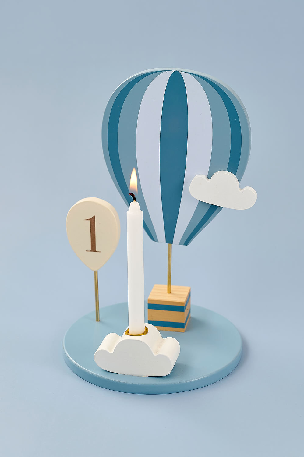 Candlestick air balloon blue