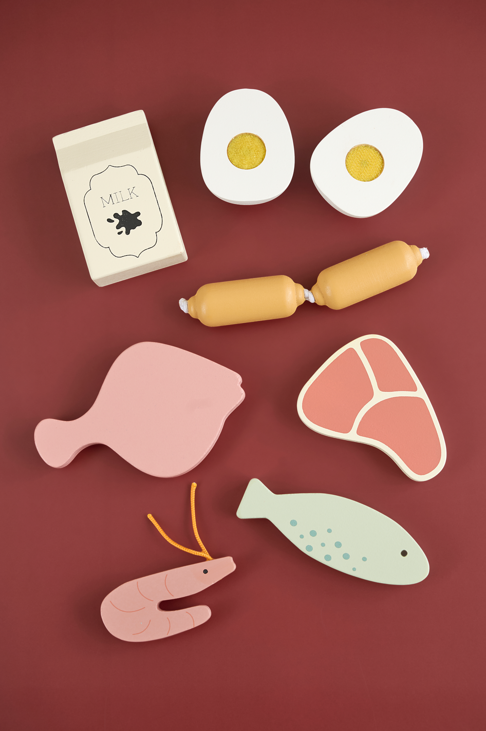 Wooden food in bag
