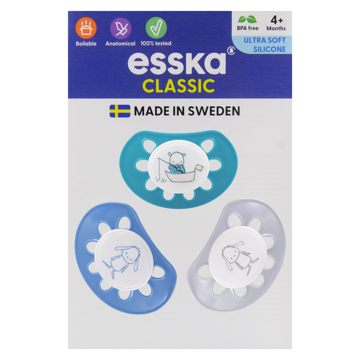 CLASSIC Silikon 3-p Blå